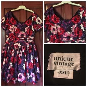 Unique vintage floral dress